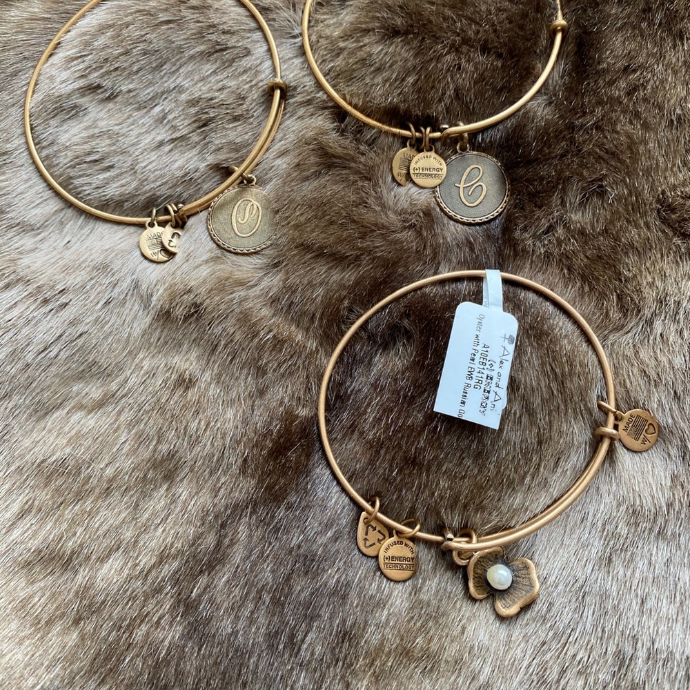 Alex & Ani set of 3 Russian Gold Bangles - Picture 2 of 3